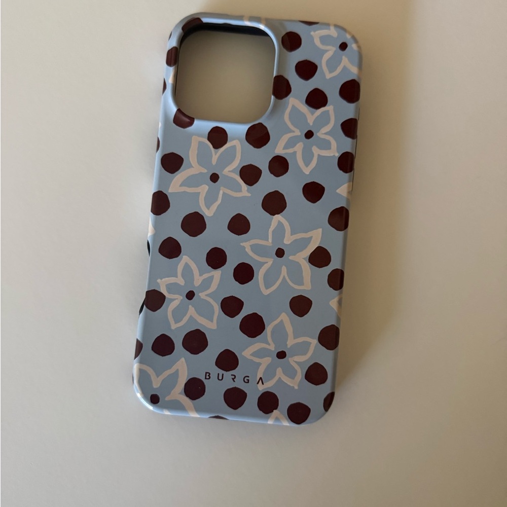 BURGA Floral Design Phone Case - Blue and Brown